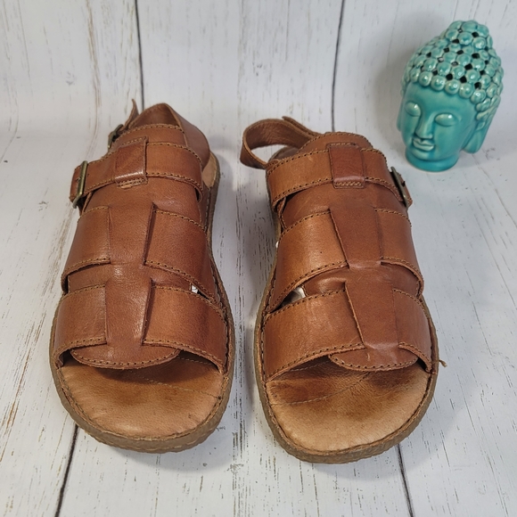 Men\'s Brown Leather Fisherman Sandals main image 6